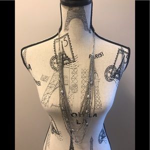 Long necklace silver chains